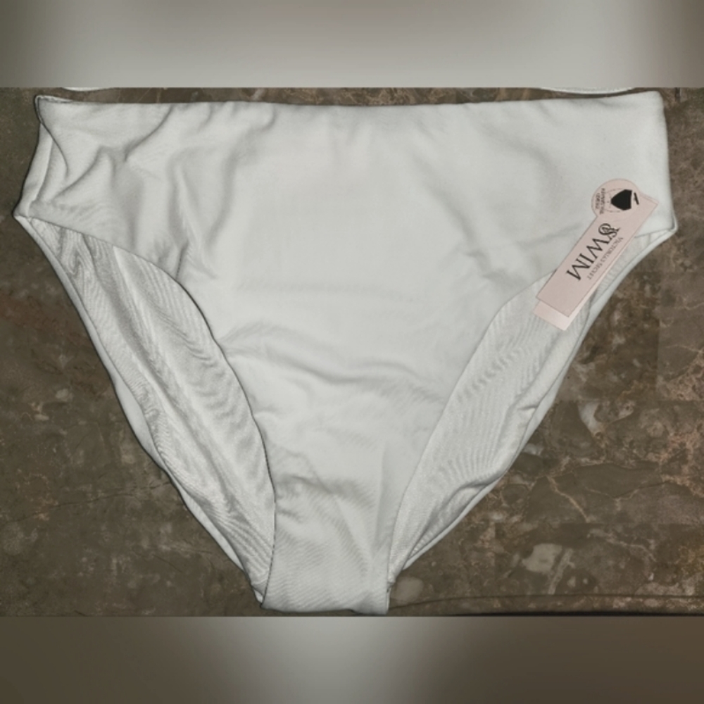 XS S M L XL VS Swim High Waist Full Coverage Bikini Bottom White